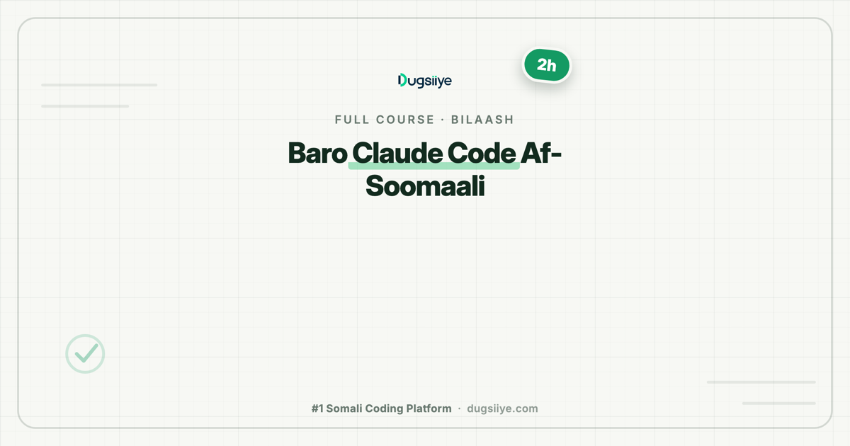 Baro Claude Code Af-Soomaali: Skills, Agents iyo MCP (Full Course)