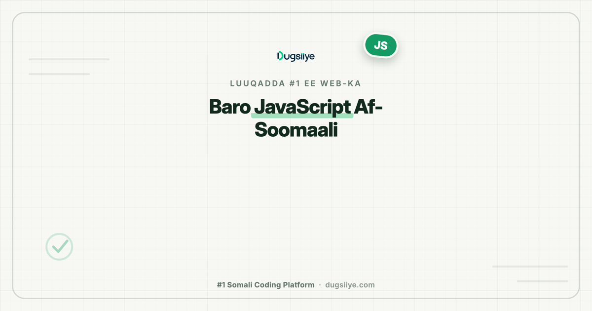 Baro JavaScript Af-Soomaali: Luuqadda Ugu Shaqada Badan