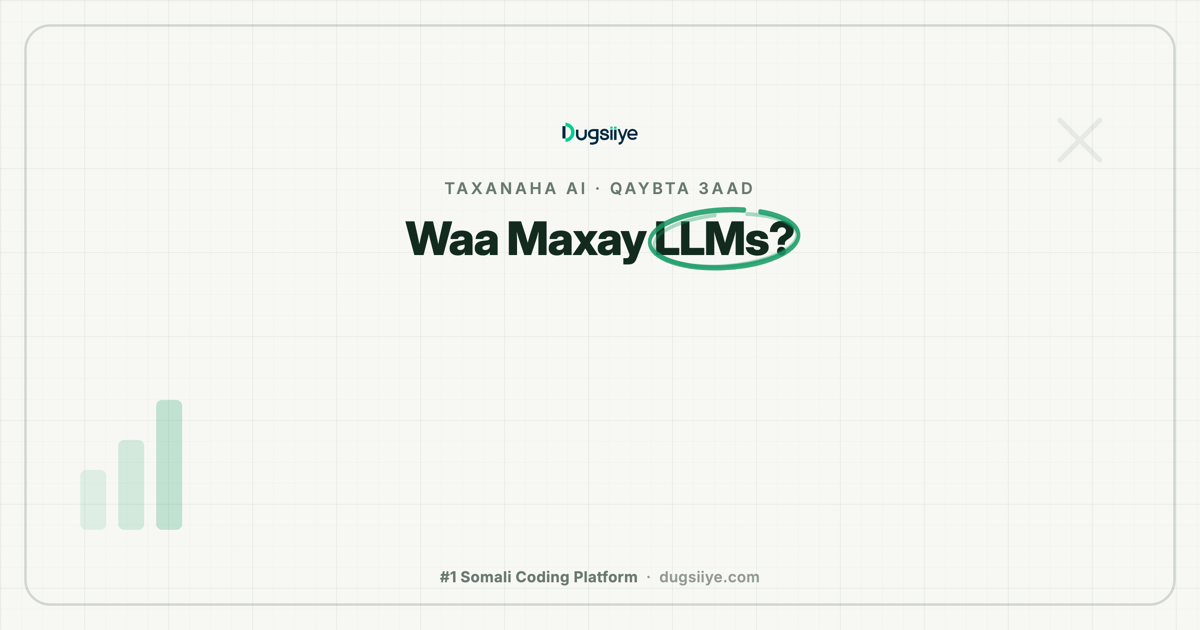 Waa Maxay LLMs (Large Language Models)? Sida ChatGPT iyo Claude u Shaqeeyaan